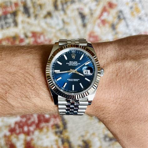 rolex datejust blue face 2017|2022 rolex datejust 41mm.